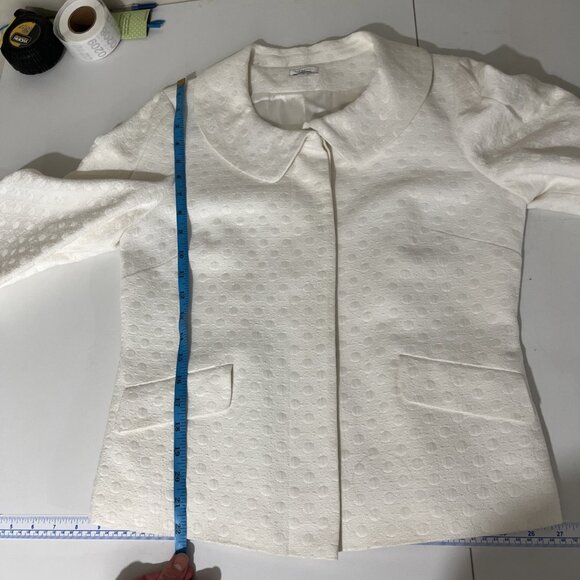 Anthropologie Semantiks Cream Peter-Pan-Collar Blazer Womens Size 8 - Picture 9 of 9